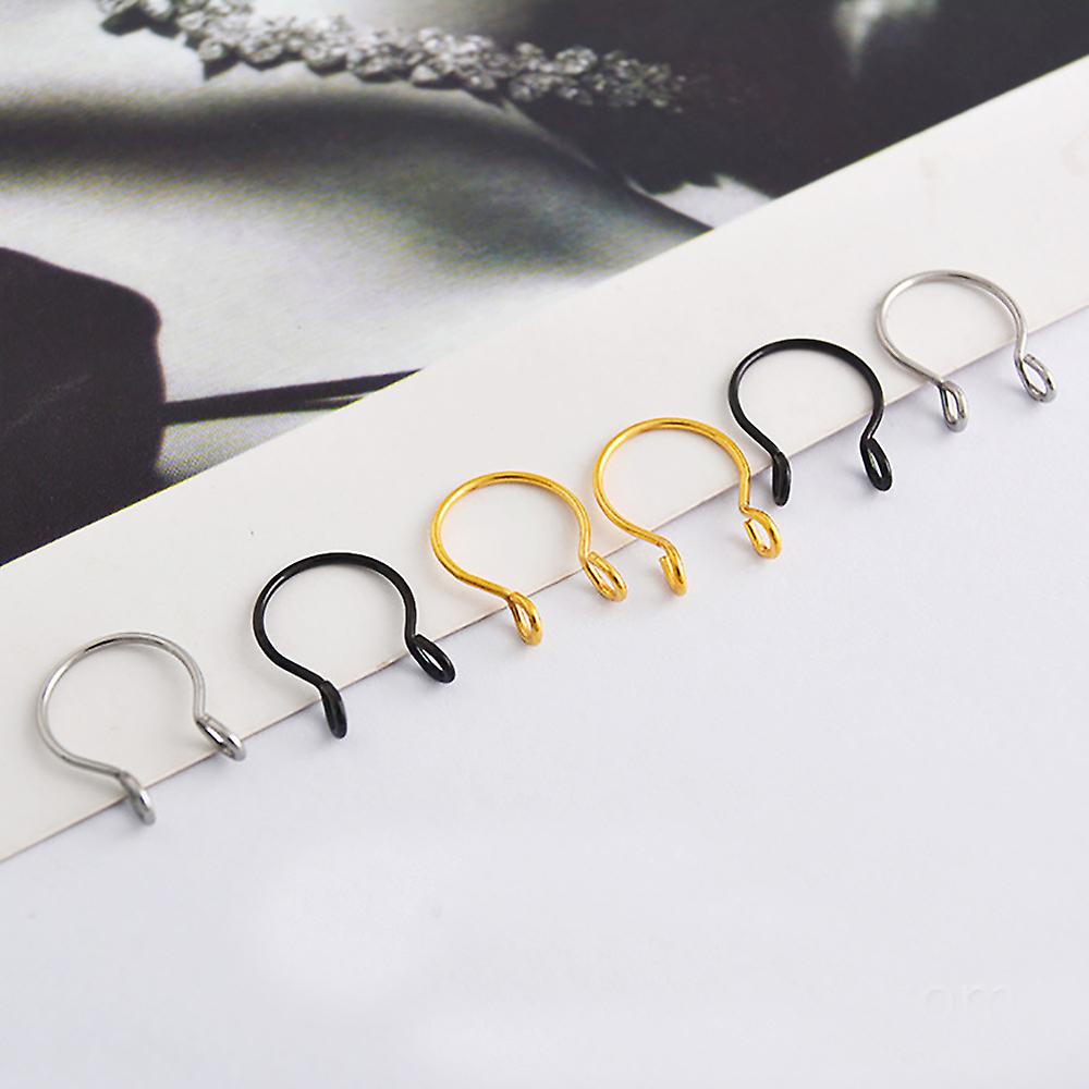 Faux Piercings Nez Lèvres 9 Pièces - Acier Inoxydable Or/Argent/Noir - Sans Perçage Adjustables - 10