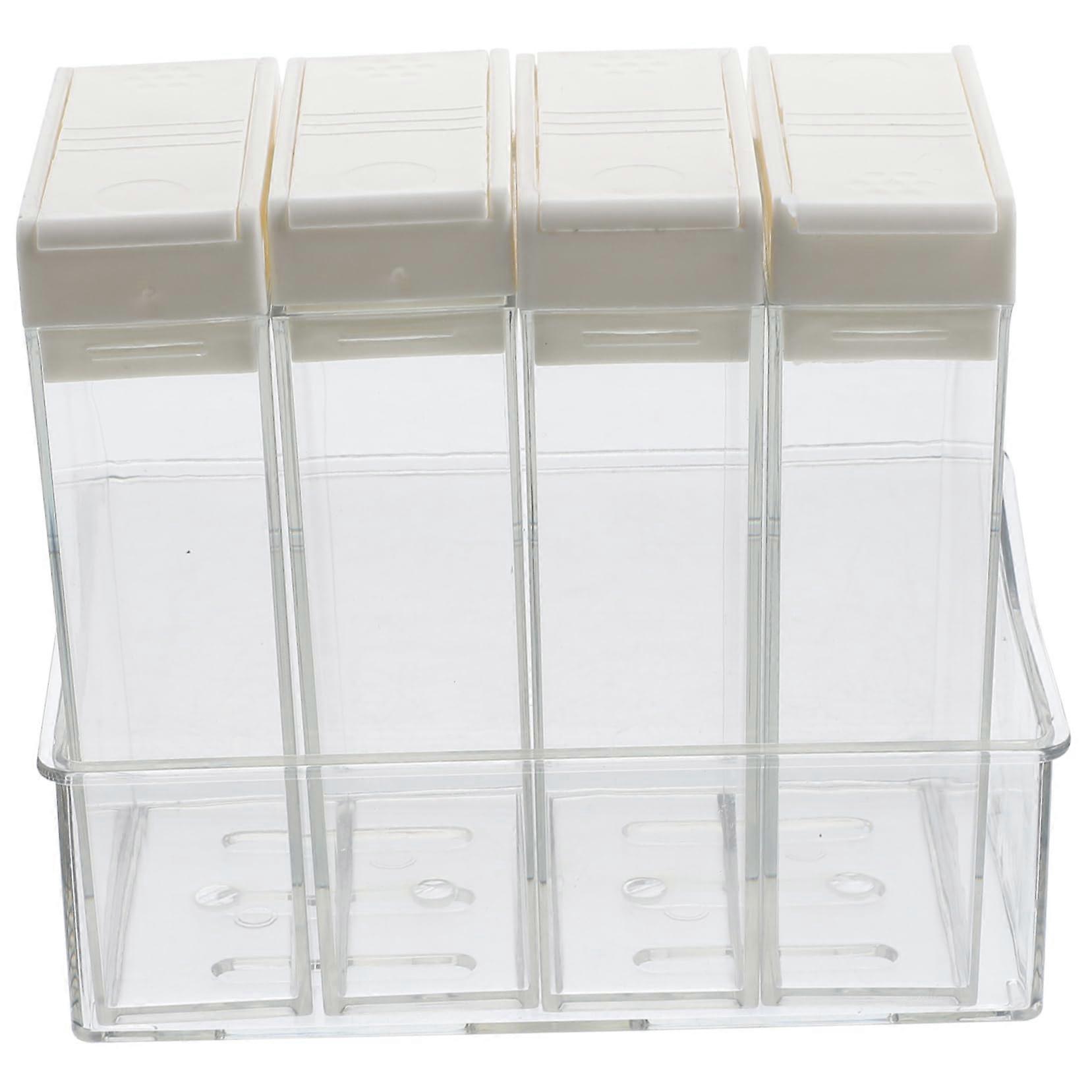 Stackable Spice Rack Organizer with Transparent Seasoning Containers, Food Grade Plastic, Space Saving