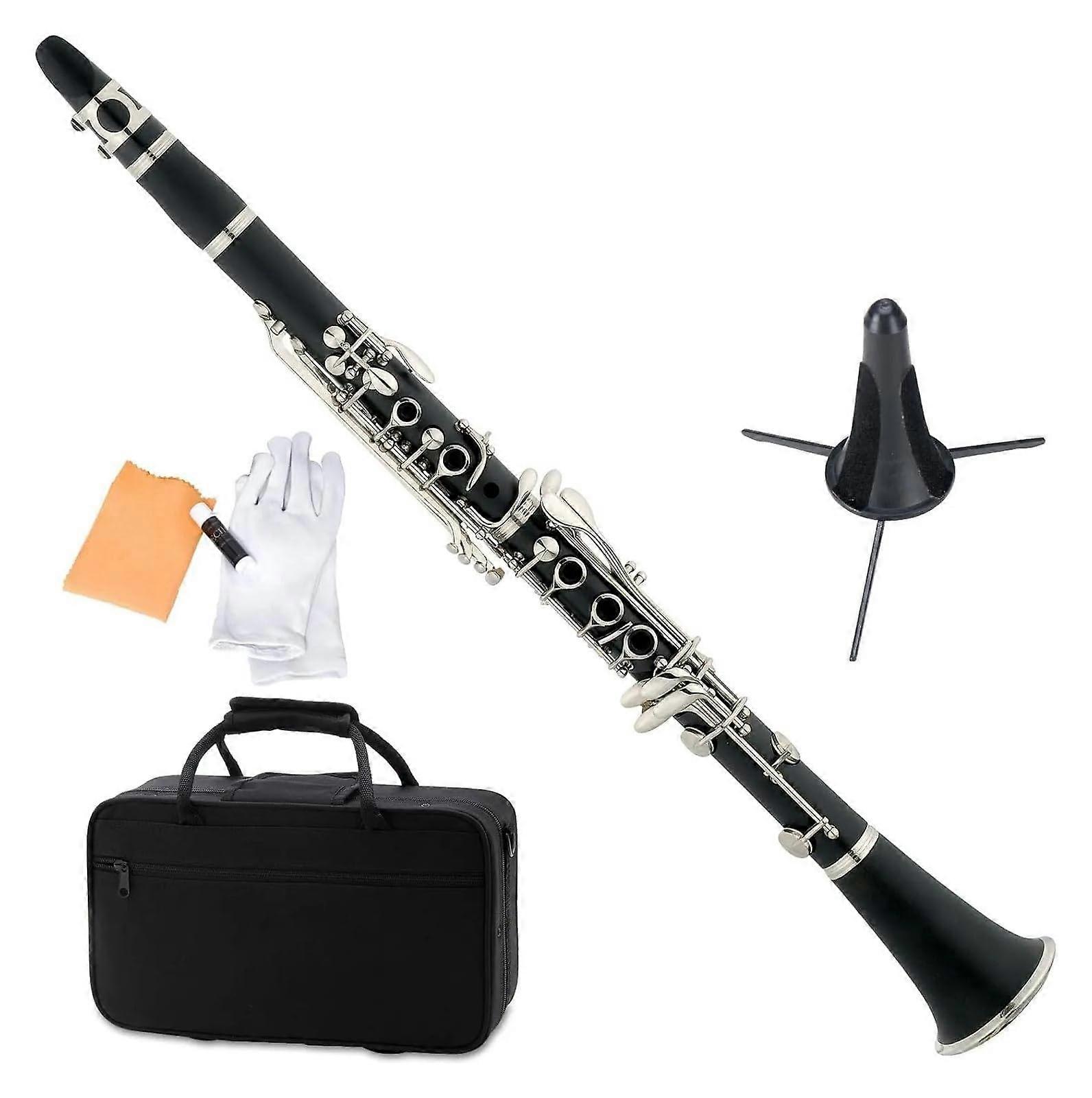 B Flat Clarinet Professional with Ergonomic Keys, Stable Tone and Elegant Finish for Beginners
