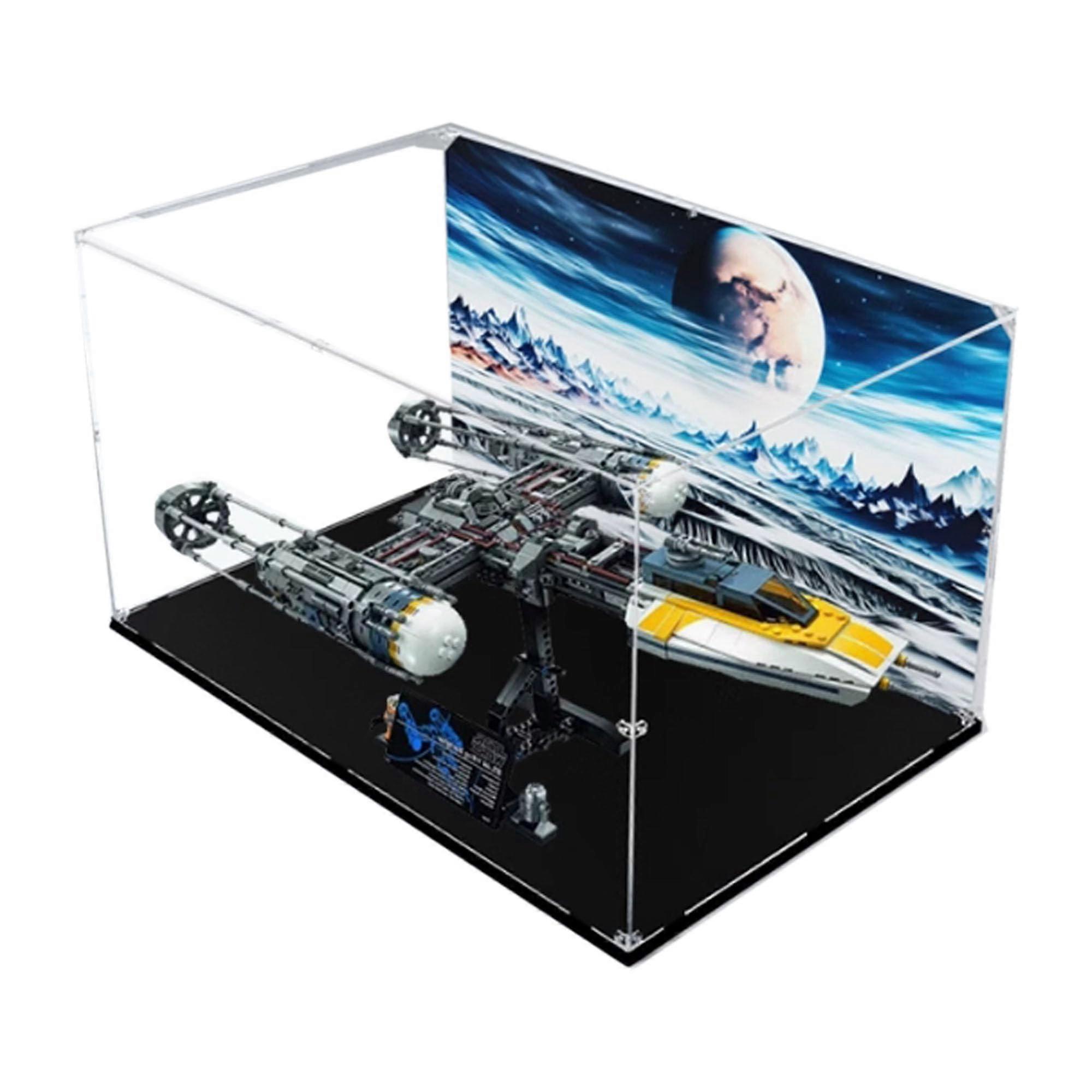 Dustproof Clear Acrylic Display Case with Black Base for  75181 YWing Starfighter