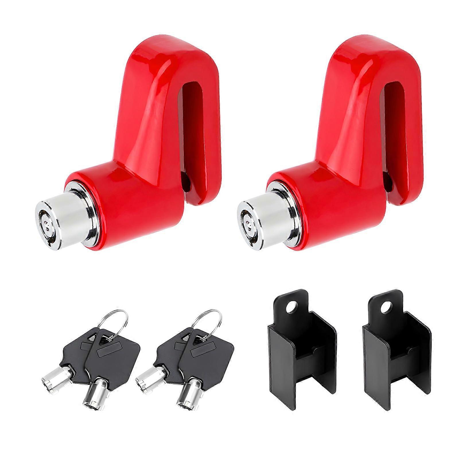 Motorcycle Disc Brake Lock Red AntiTheft Waterproof Heavy Duty Wheel Security Padlock with Keys
