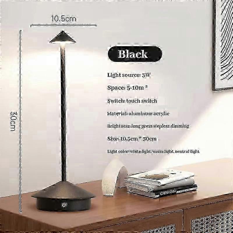 Rechargeable LED Table Lamp Pina Pro Dimmable Warm IP54 13+hr Corten Base EU Plug
