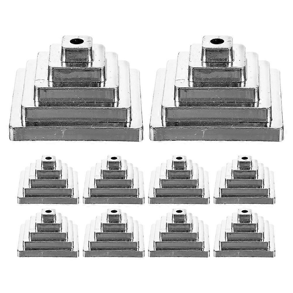 Mini Flag Stand Table Flag Holder for Party Use 10Pcs Silver Plastic