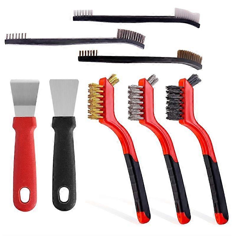Wire Brush Set for Cleaning with Paint Scraper for Rust,Dirt