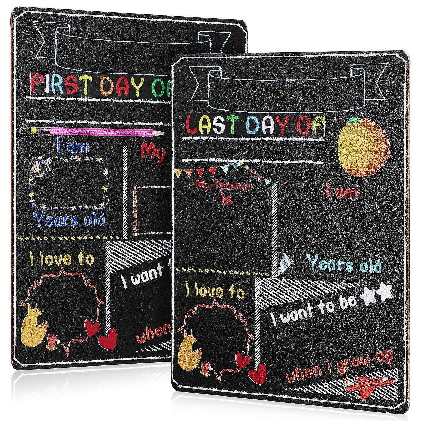 Back to School Chalkboard Small Sign for Daily Use 2Pcs
