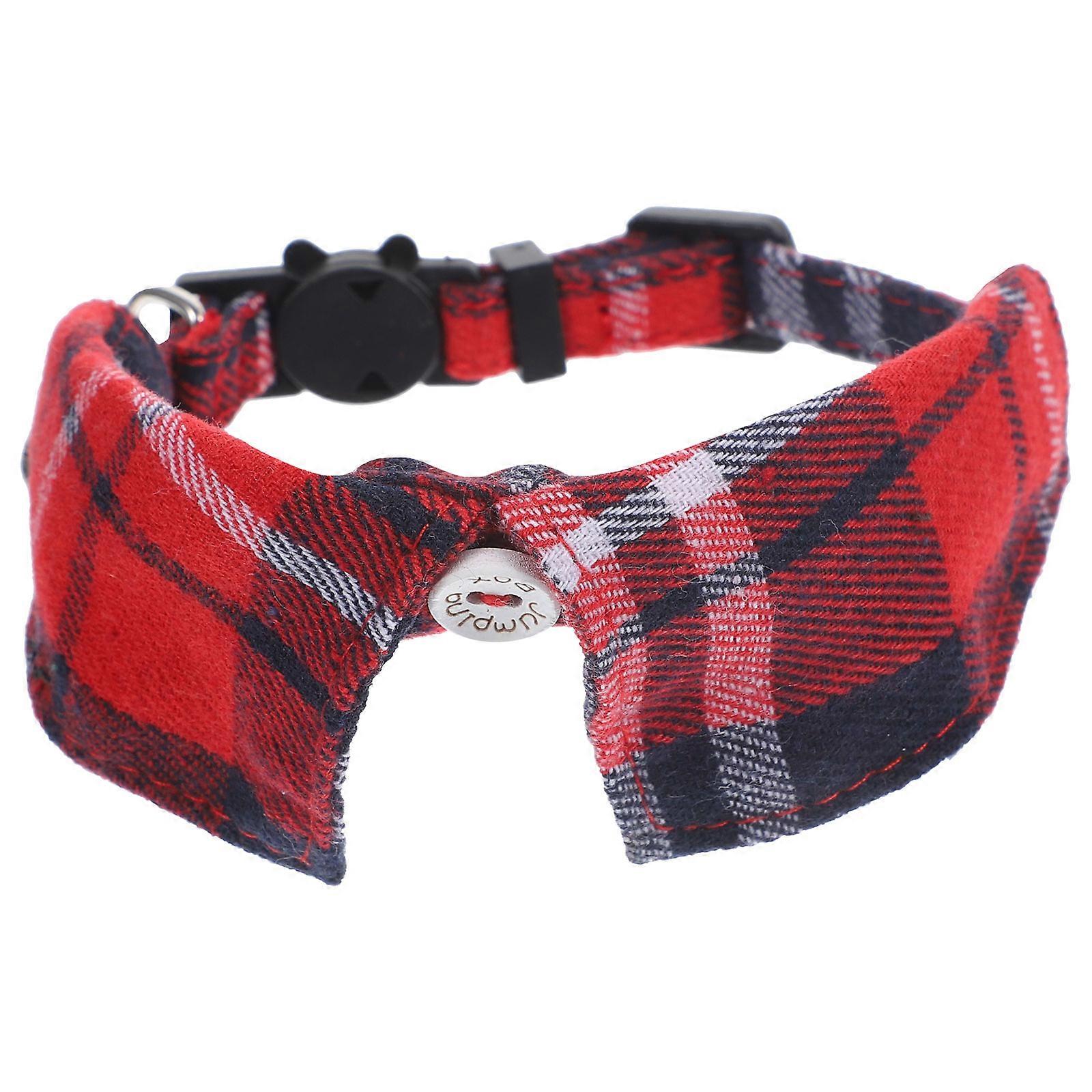 Cat Collar Adjustable Red Cloth for Pet Use with Bell