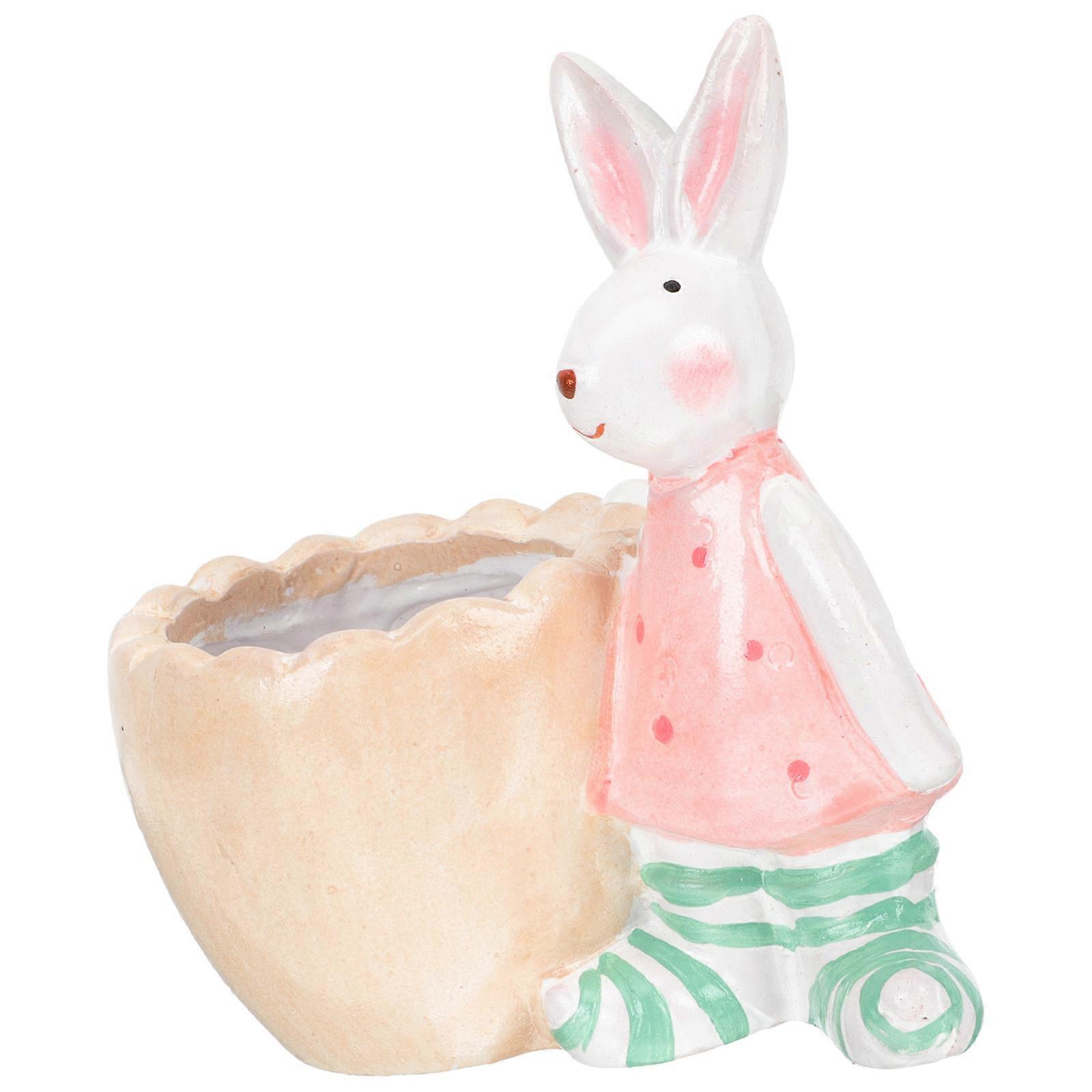 Tabletop Flowerpot Rabbit Succulent Planter for Home Use 4Pcs Pink Set