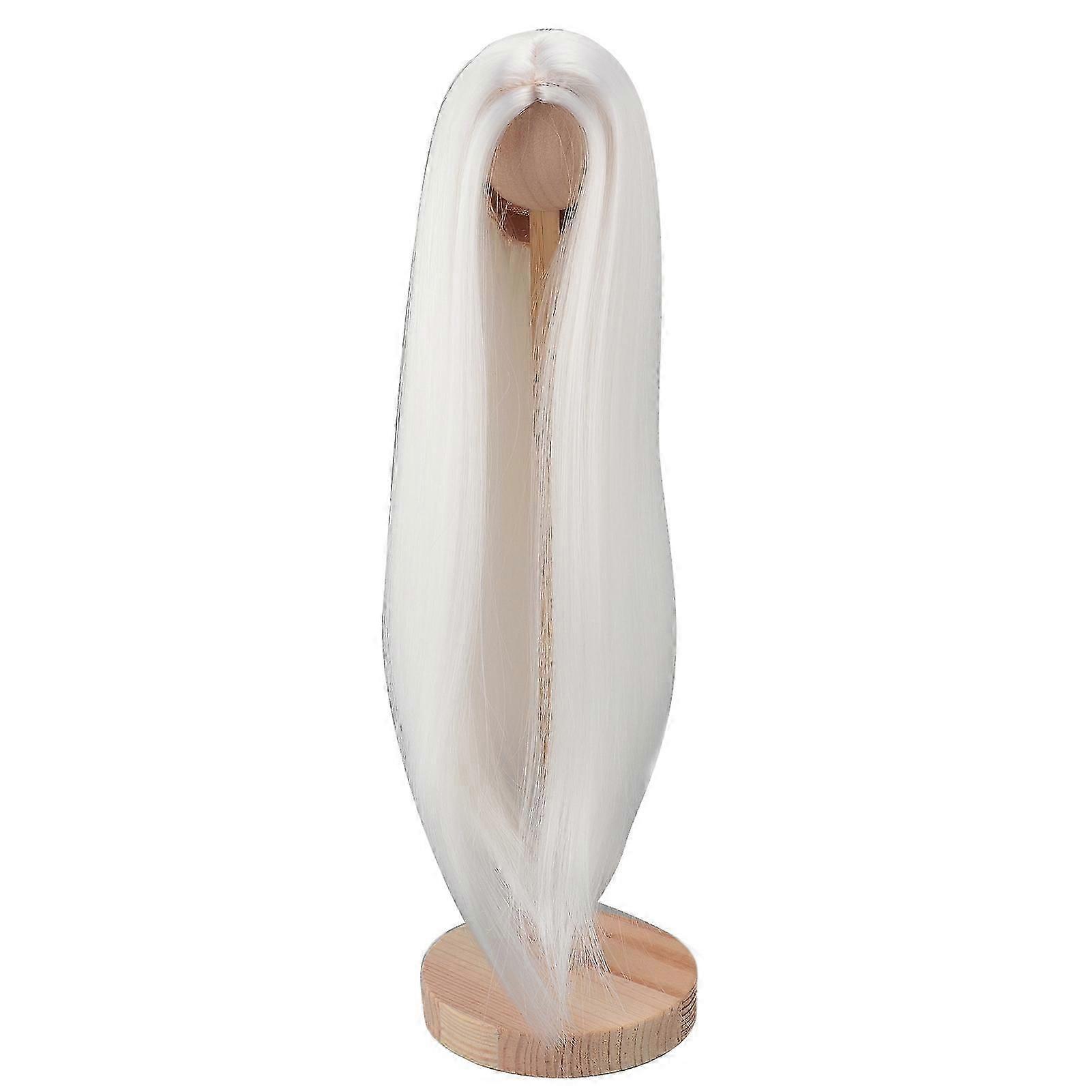 Peruca articulada de seda macia e resistente a altas temperaturas para bonecas de 18 a 20 cm (7 a 8 polegadas), branca e longa, para bonecas de 18 a 20 cm (7 a 8 polegadas).