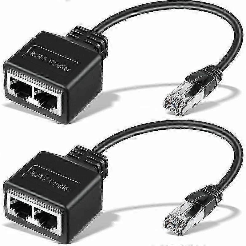 2025 Latest Model 2 Ethernet Splitters for Cat5, Cat6, and Cat7 Network Cables.