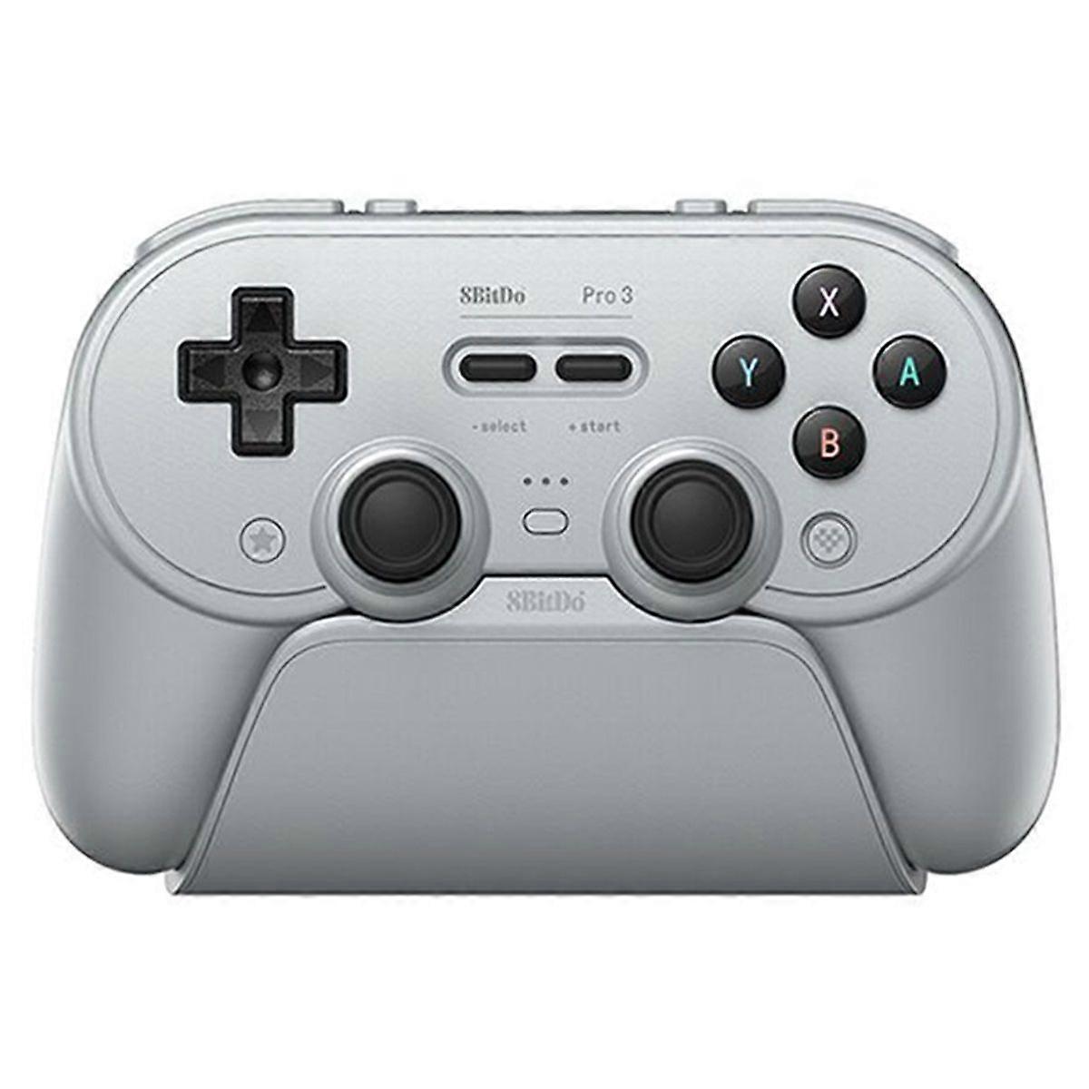 8BitDo Pro 3 Bluetooth Gamepad Wireless Controller for Switch Windows for Apple TMR Joysticks Swappable Buttons Grey
