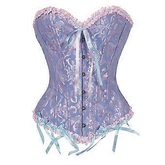 FANNYC Damen-Korsett mit floraler Spitze, Taillenformer, formendes Oberteil mit Stäbchen und fester Stützwirkung inklusive String, Größen S-6XL