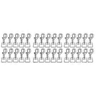 Silver,60Pc Snap Hooks for Dog Leash Collar Linking, Heavy Duty Swivel Clasp Eye Bolt Buckle Trigger