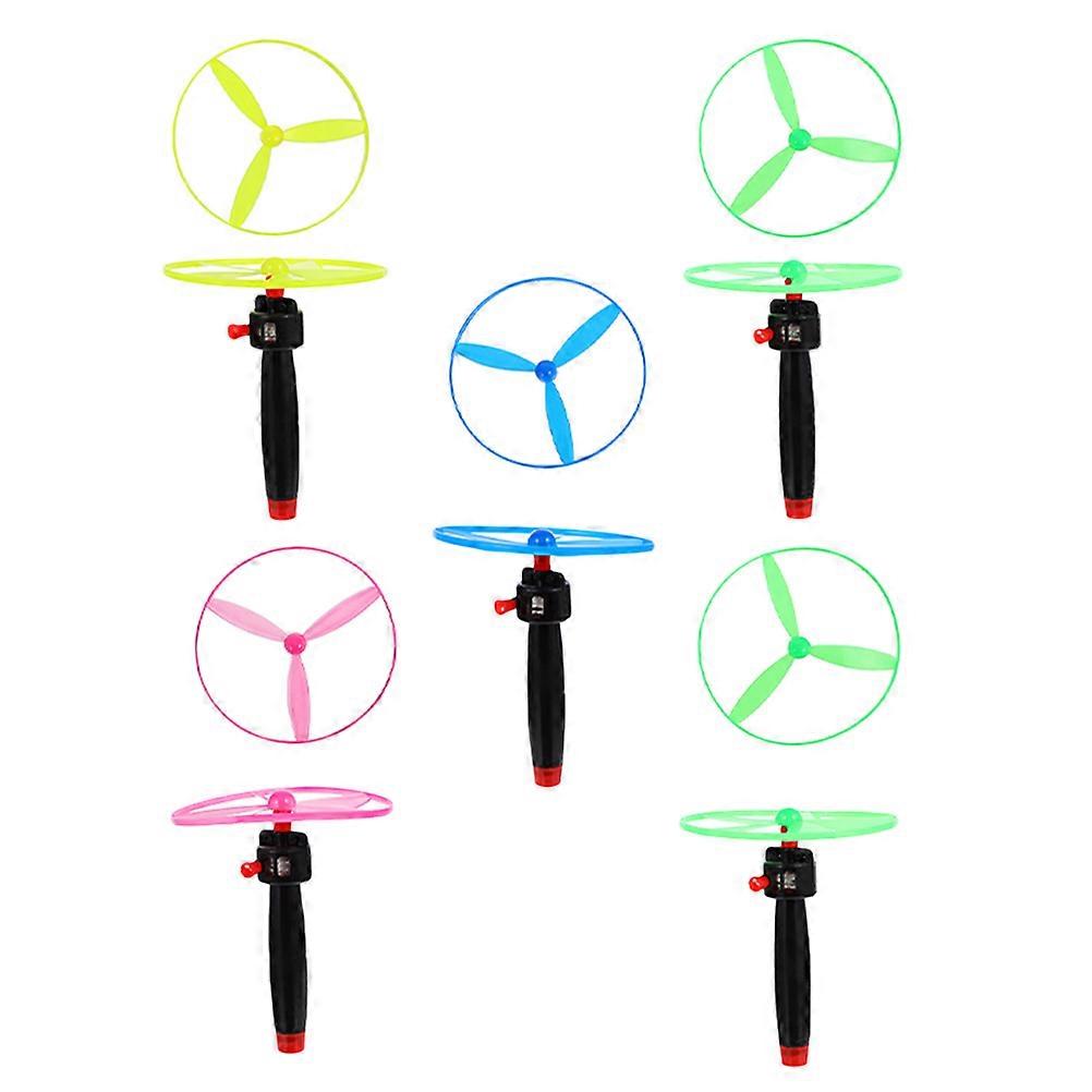 Flying Disc Toy Pull String Propeller Toy for Playing 1Set Plastic Play