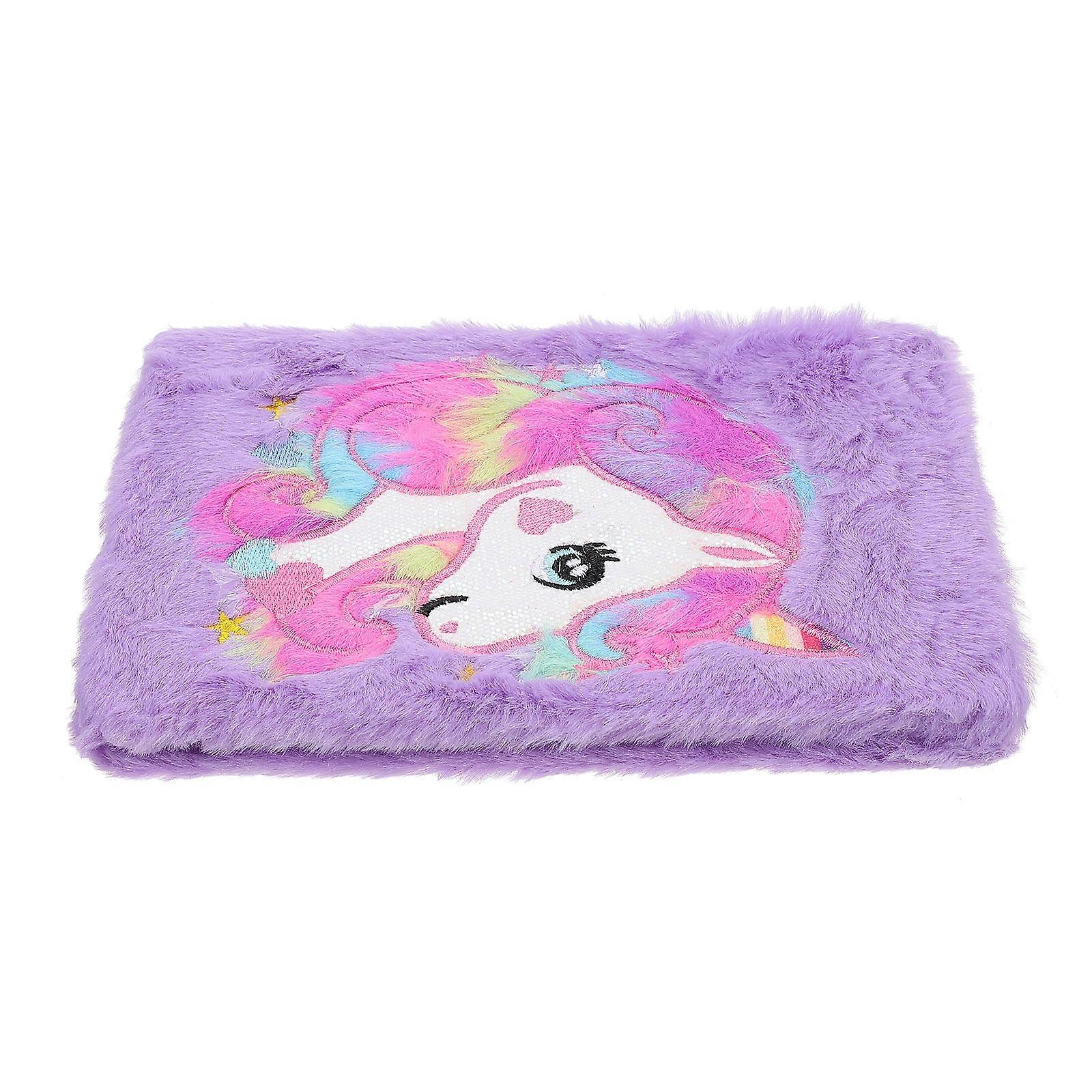 Unicorns Pattern Notepad for Writing Use Plush Cover