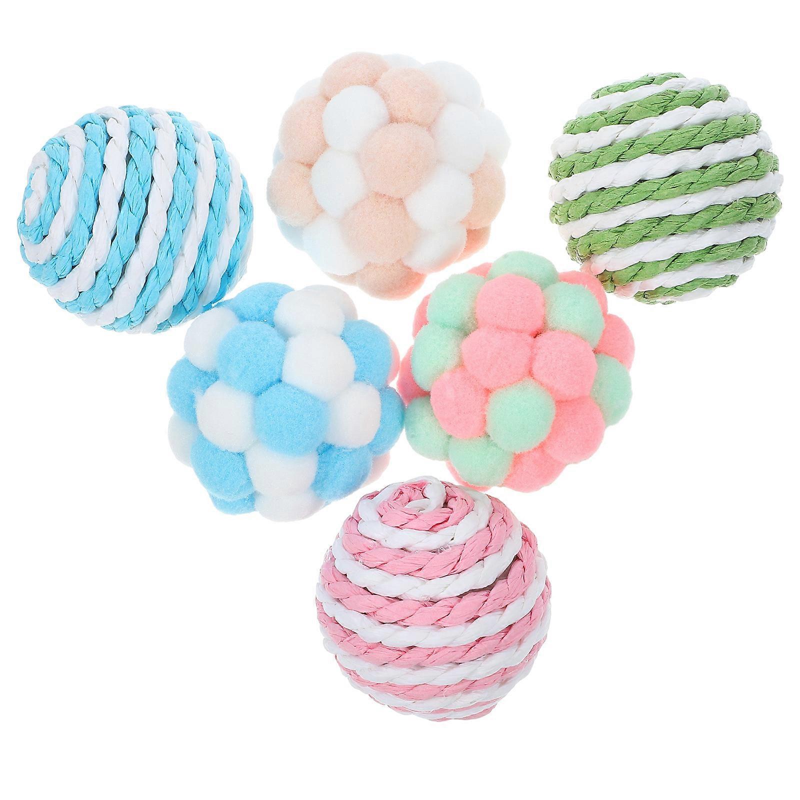 Plush Cat Balls with Bell for Fun and Exercise 18Pcs Set