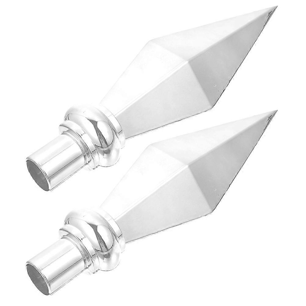 Silver Flagpole Head Replacement Flagpole Topper for Outdoor Use 2Pcs