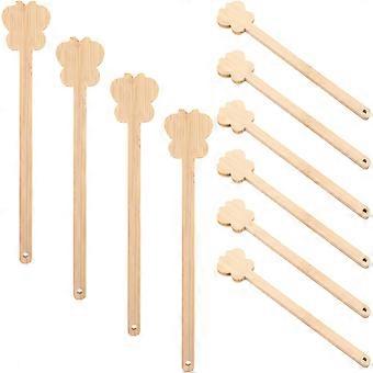 10 Pcs Bamboo Fan Handles Craft Sticks Wedding Fan Handles For Diy Crafting Wedding Fans Auction Paddles Painting Hand Held Fans