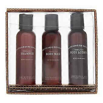 Set Archipelago: Boticario De Havana Hair Shampoo Gentle Cleansing 53 ml + Boticario De Havana Detoxifying Body Wash Body 53 ml + Boticario De Havana Hydrating Body Lotion 53 ml