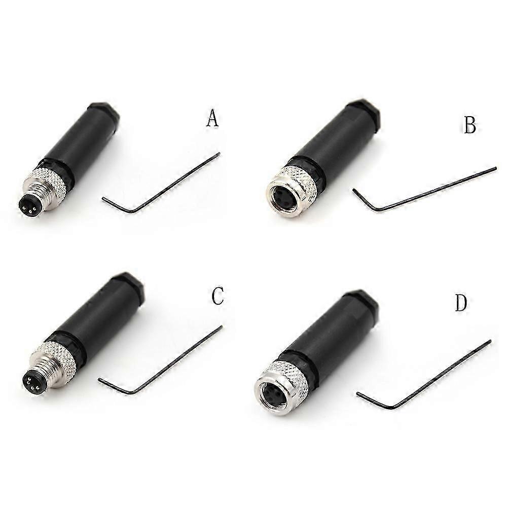 1PC M8 Waterproof Sensor Connector 3 4 Pin A Type Male&female Straight&angle Screw Threaded Plug Coupling