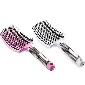 Peine de masaje de costillas de cerdas curvas grandes Cepillo para peinar Herramienta para el cuidado del cabello (Sección B)
