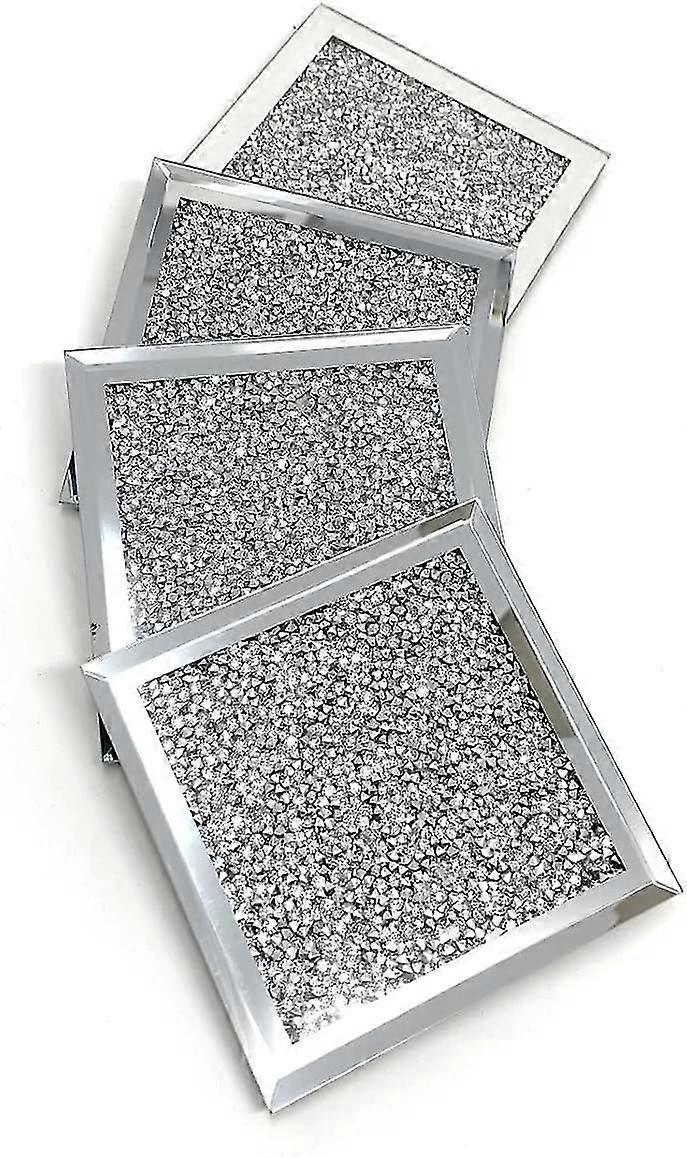 Multi Crystal Coasters | For Adults | Multicolor Accessory, Silver Glitter