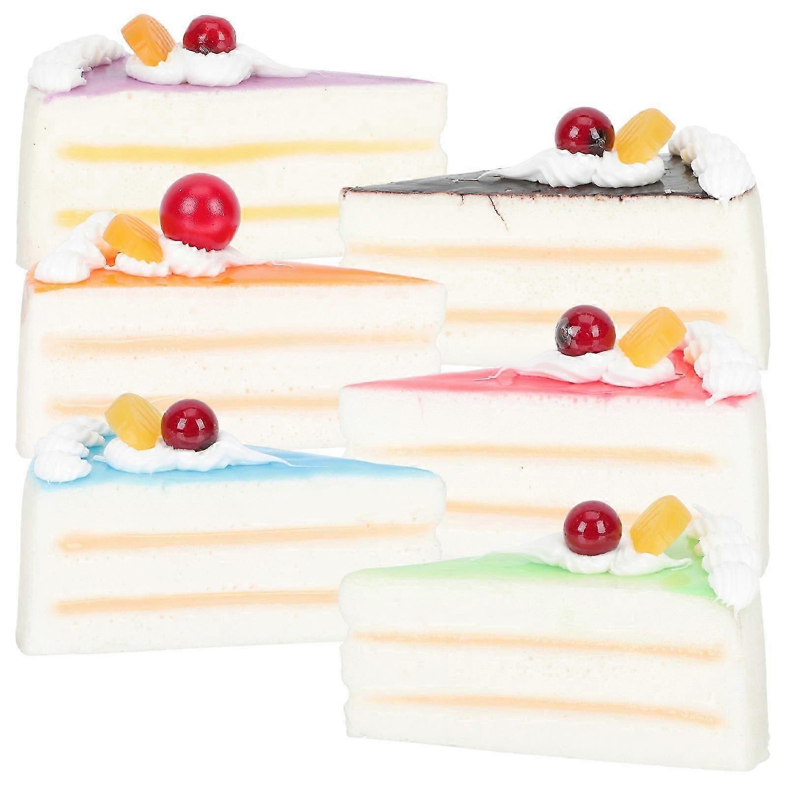 Simulated Cake Model Adorable Dessert Prop for Decor 6Pcs Pack