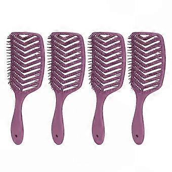 4-teiliges Set belüfteter Entwirrungs- und Massagehaarbürsten, gebogene Entwirrungsbürste für nasses Haar, für Salon und täglichen Gebrauch