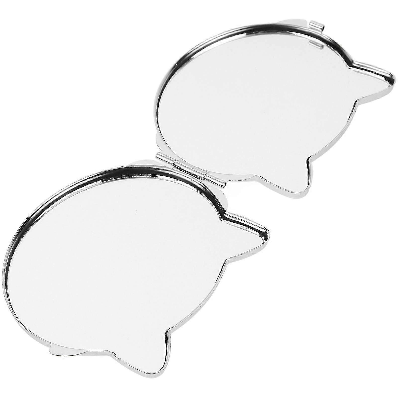 Multi-function Pocket Mirror Cat Shaped Makeup Mirror Portable Double Sided Travel Mirror