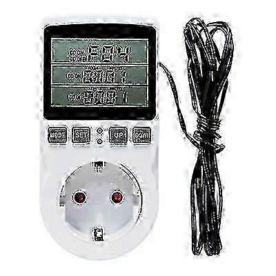 Digital Thermostat Timer Socket with Temperature Controller, Timer Switch & Sensor Probe for Heating and Cooling