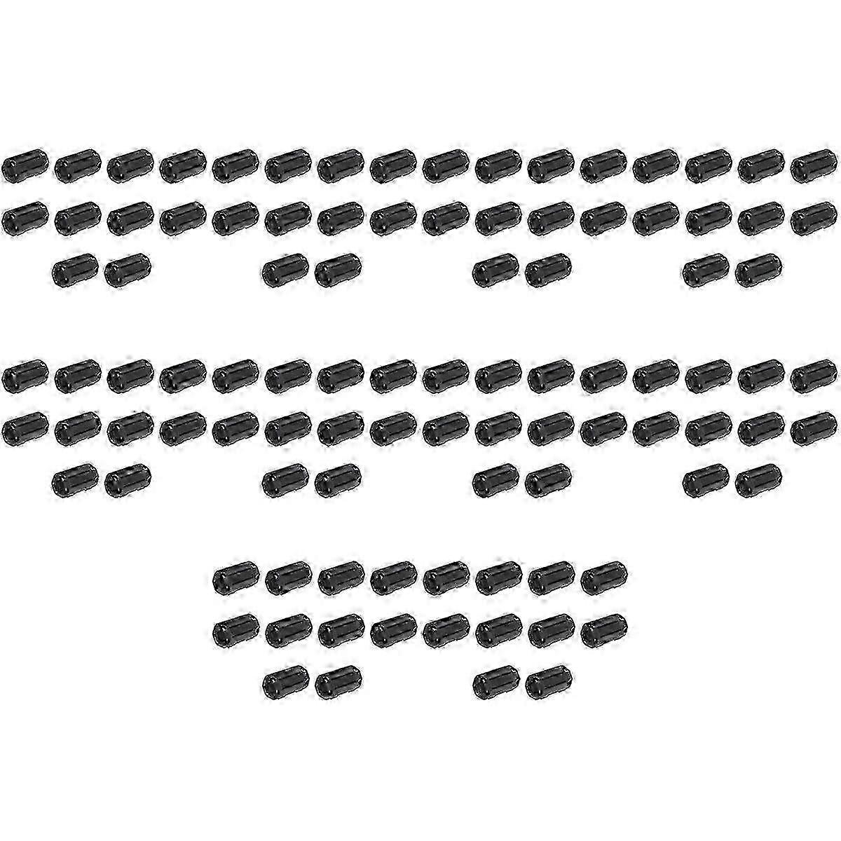 100 Pcs Movable 7mm Inner Diameter Black Ferrite Core Ring Cable Clip