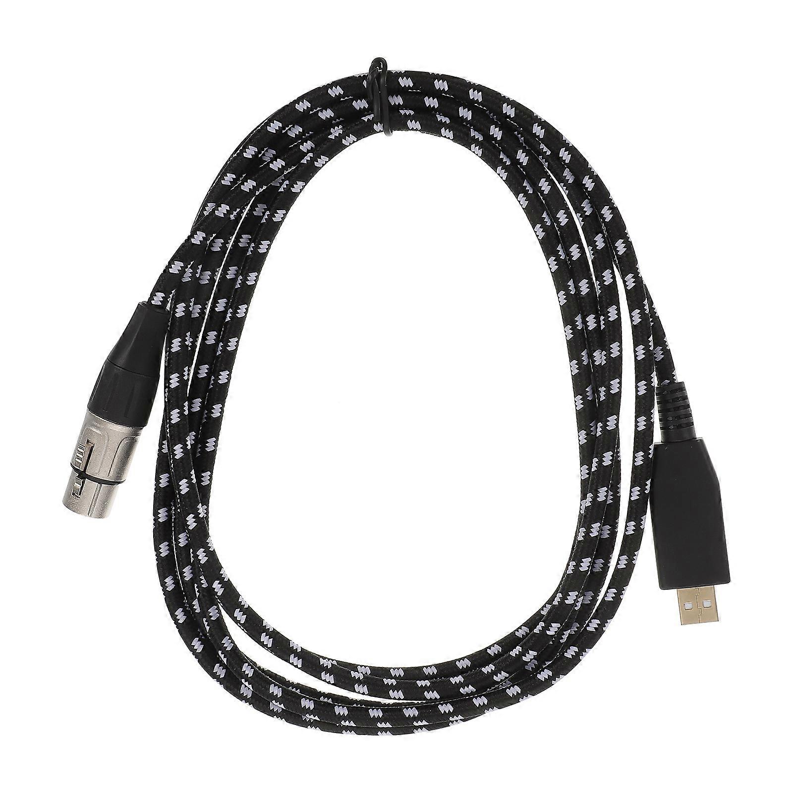 1pc Audio Connecting Cable Microphone Cable Sound Adapter Mic Cable Black
