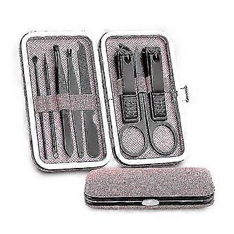 8pc Nail Clippers Set Stainless Steel Nail Clipper Pedicure Set Scissor Tweezer Manicure