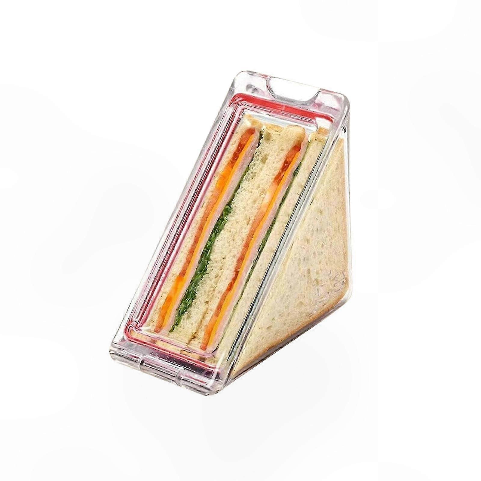 Portable Reusable Triangle Sandwich Box, Clear Transparent
