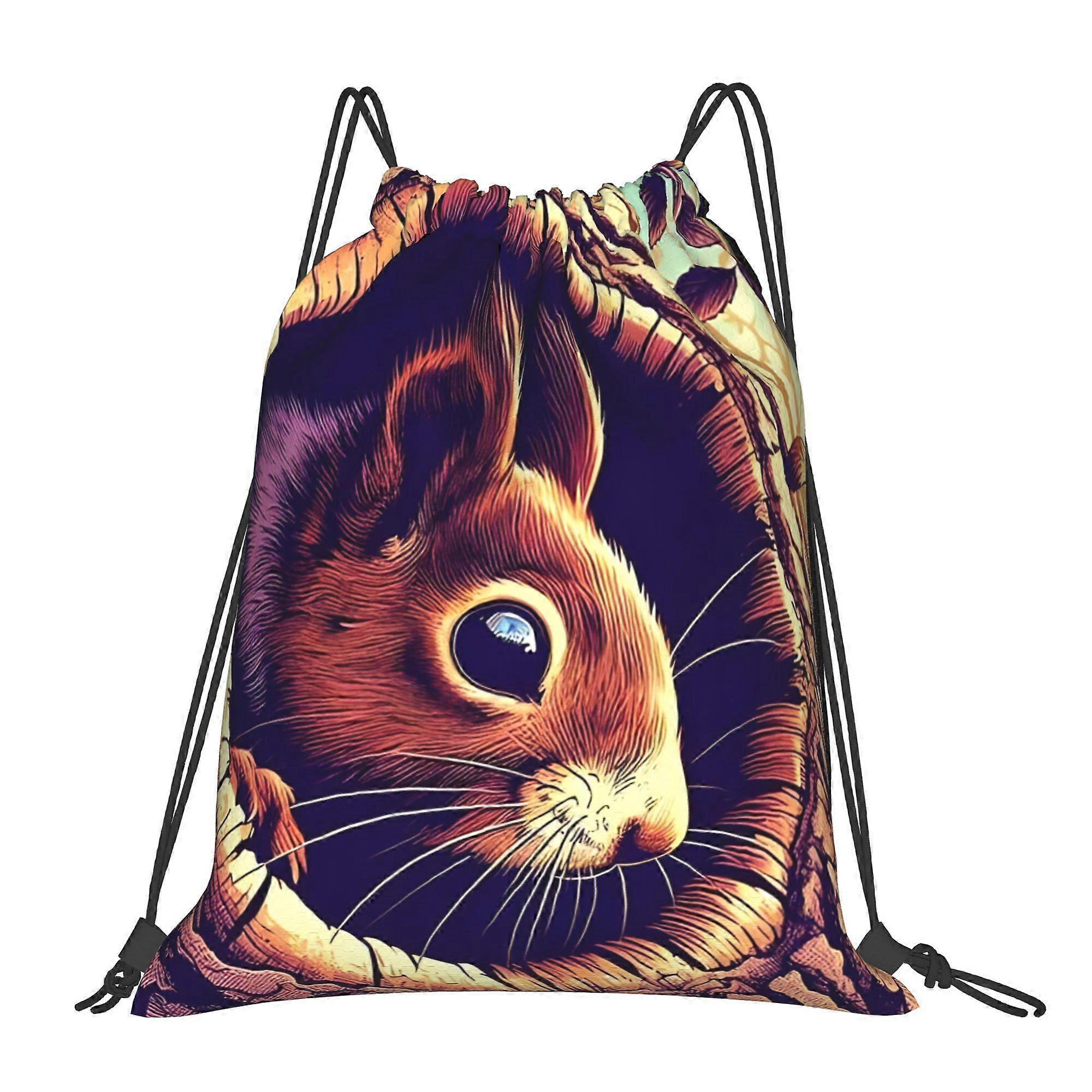 Cute Squirrel 1 Drawstring Backpack-Cqazw