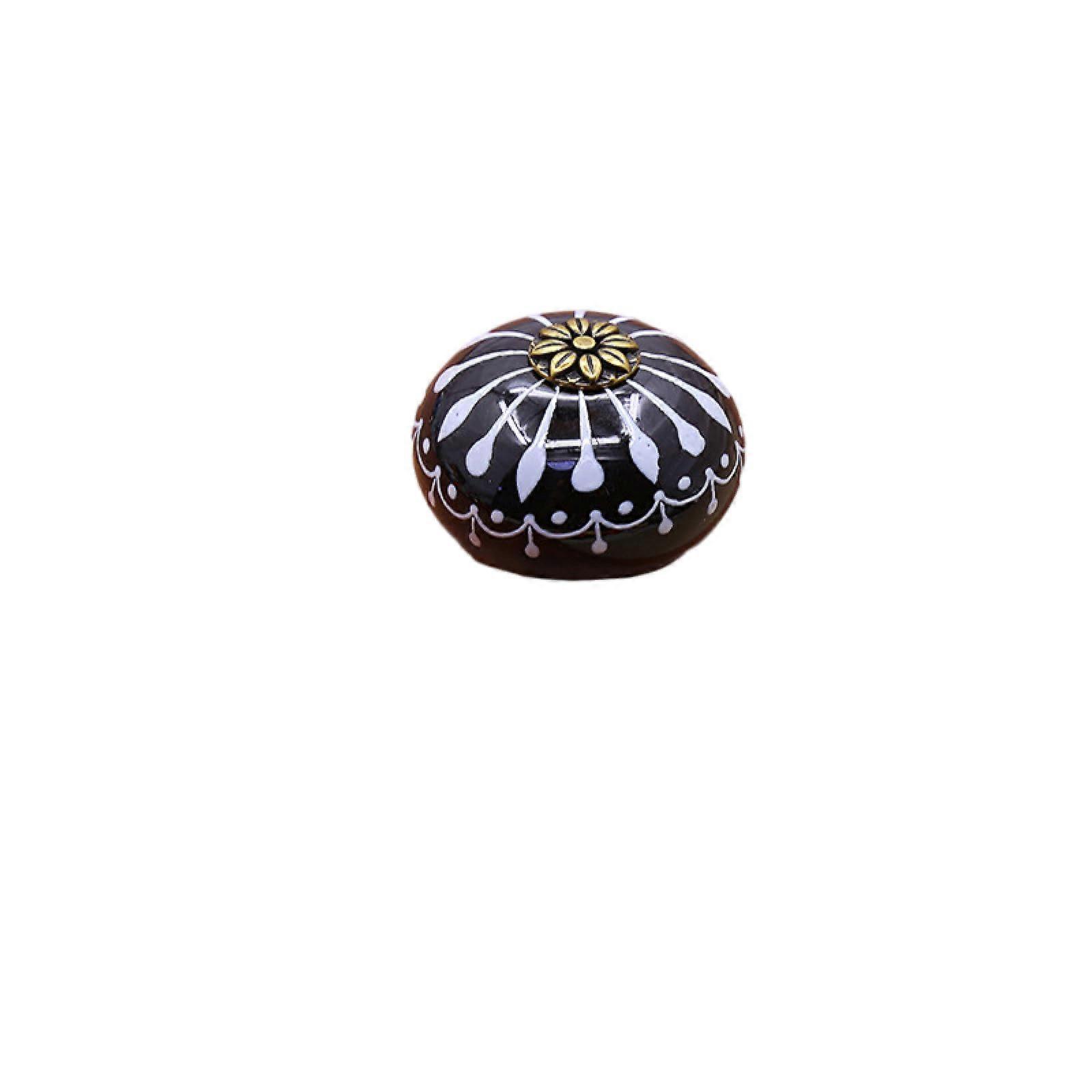 Black Ceramic Cabinet Knobs 4 Pack Vintage Ceramic Design Single Hole Wardrobe Drawer Handles