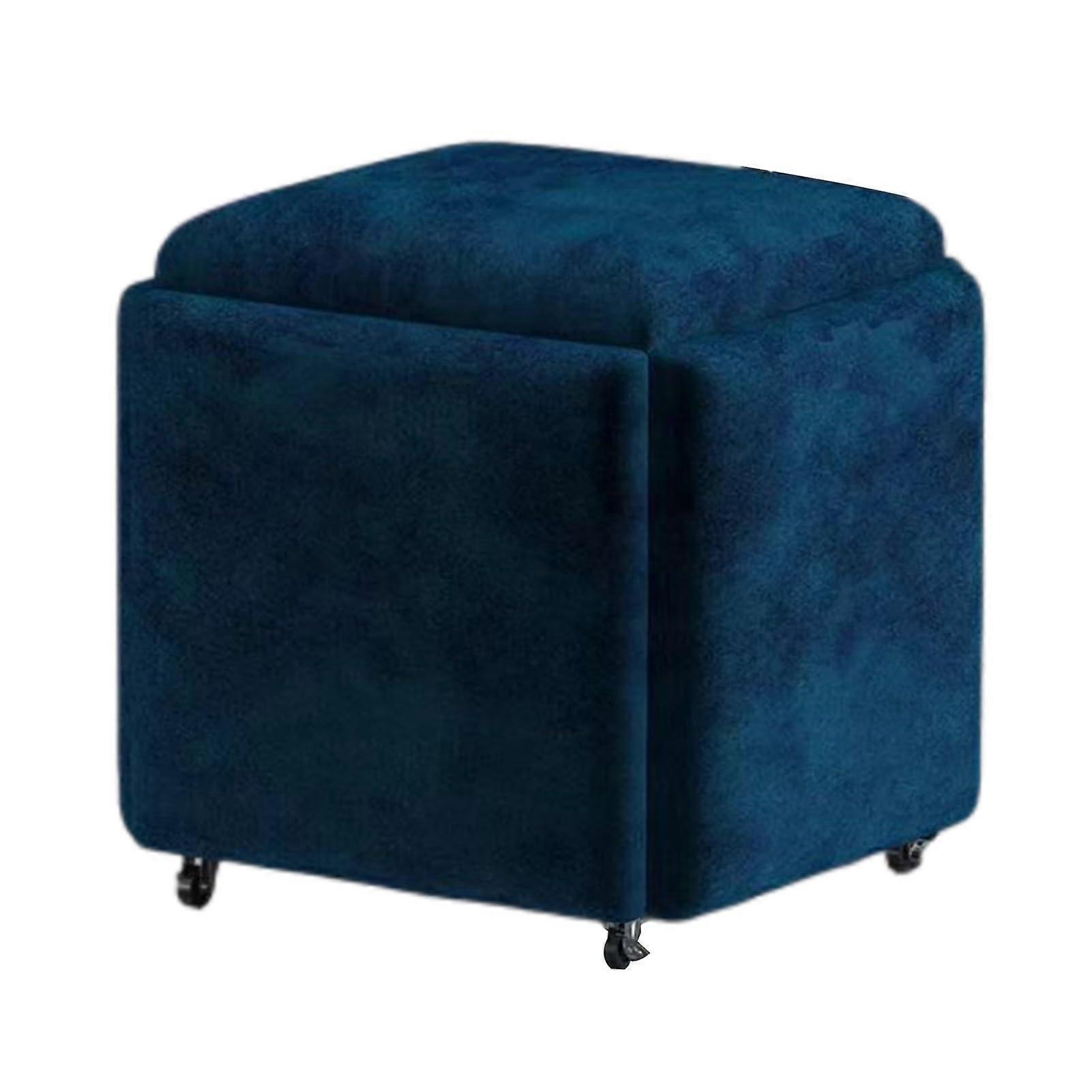 5in1 Stackable Ottoman Cube Set with Comfortable Cushion, SpaceSaving Nesting Stools for Small Spaces, Color 5 45x45cm