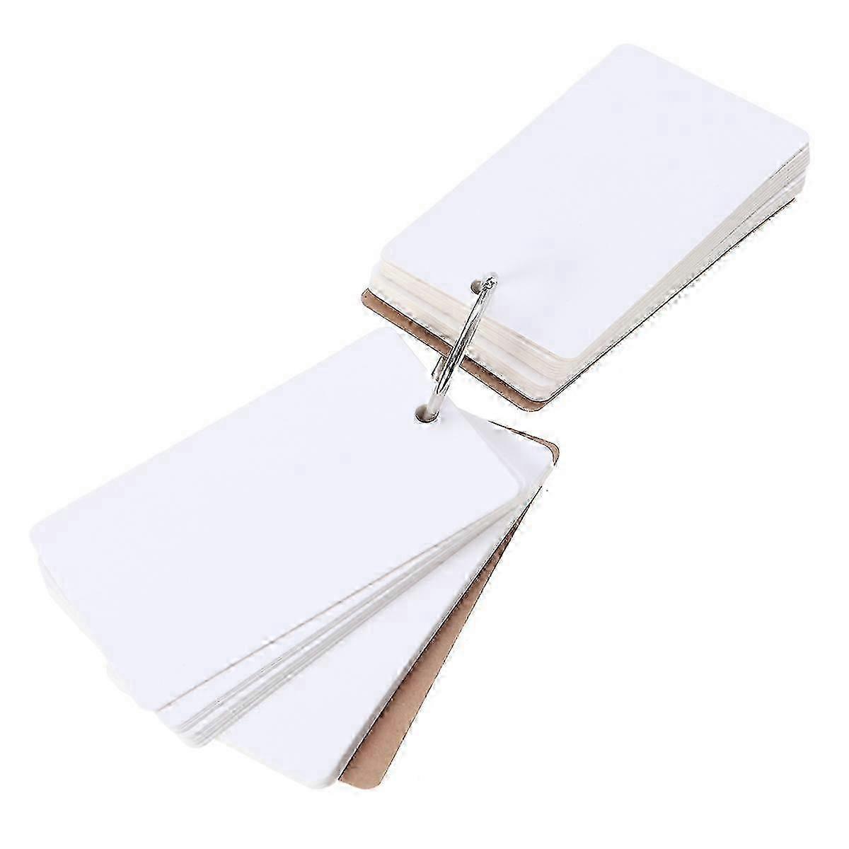 White Study Cards Binder Ring compatible Noting 50 Pages Message Note Cards