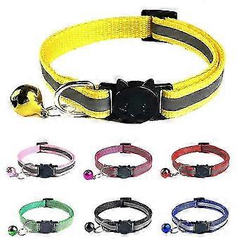 Shulemin Pets Dog Bell Night Safety Reflective Collar Cat Head Buckle Necklace Neck Strap,Sapphire Blue