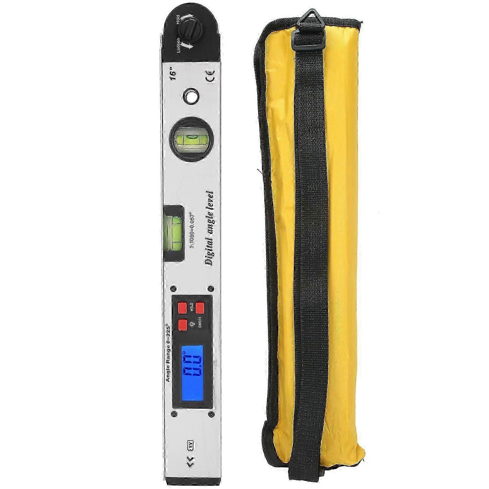 Angle Level 0225 LCD Backlight Digital Goniometer with Horizontal Vertical Bubble Silver