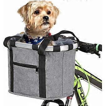 Folding Bicycle Basket Small Carrier Bag for Dog Cat Handlebar Basket Foldable Bicycle Basket for Pets 7 Colors 34 28 25cm