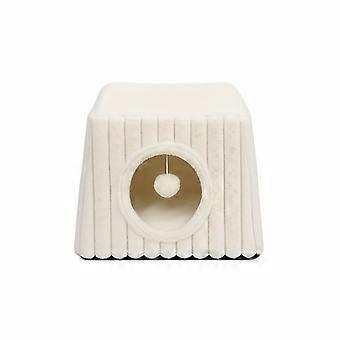 Half-Enclosed Cat House Bed, Soft Grey Dome Pet Cave with Tunnel Entrance and Removable Washable Cover, Cozy Winter Hideout for Small Cats