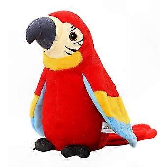 Interactive Plush Parrot Toy with Sound Recording and Playback Function for Kids Educational Sensory Play Soft Stuffed Animal Gift