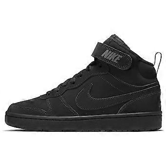 Nike Court Borough Mid 2 Synthetic Leather Slip Resistant Cushioning Abrasion Resistant High top Skateboard Shoes Black CW5867-001