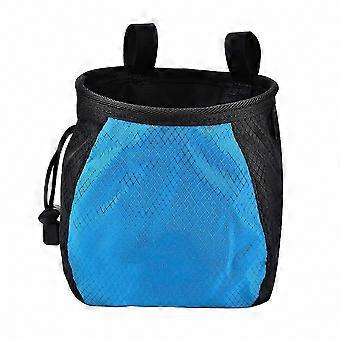 Powder Chalk Bag for Outdoor Gym, Body Building, and Rock Climbing with Antiskid Design (Blue)
