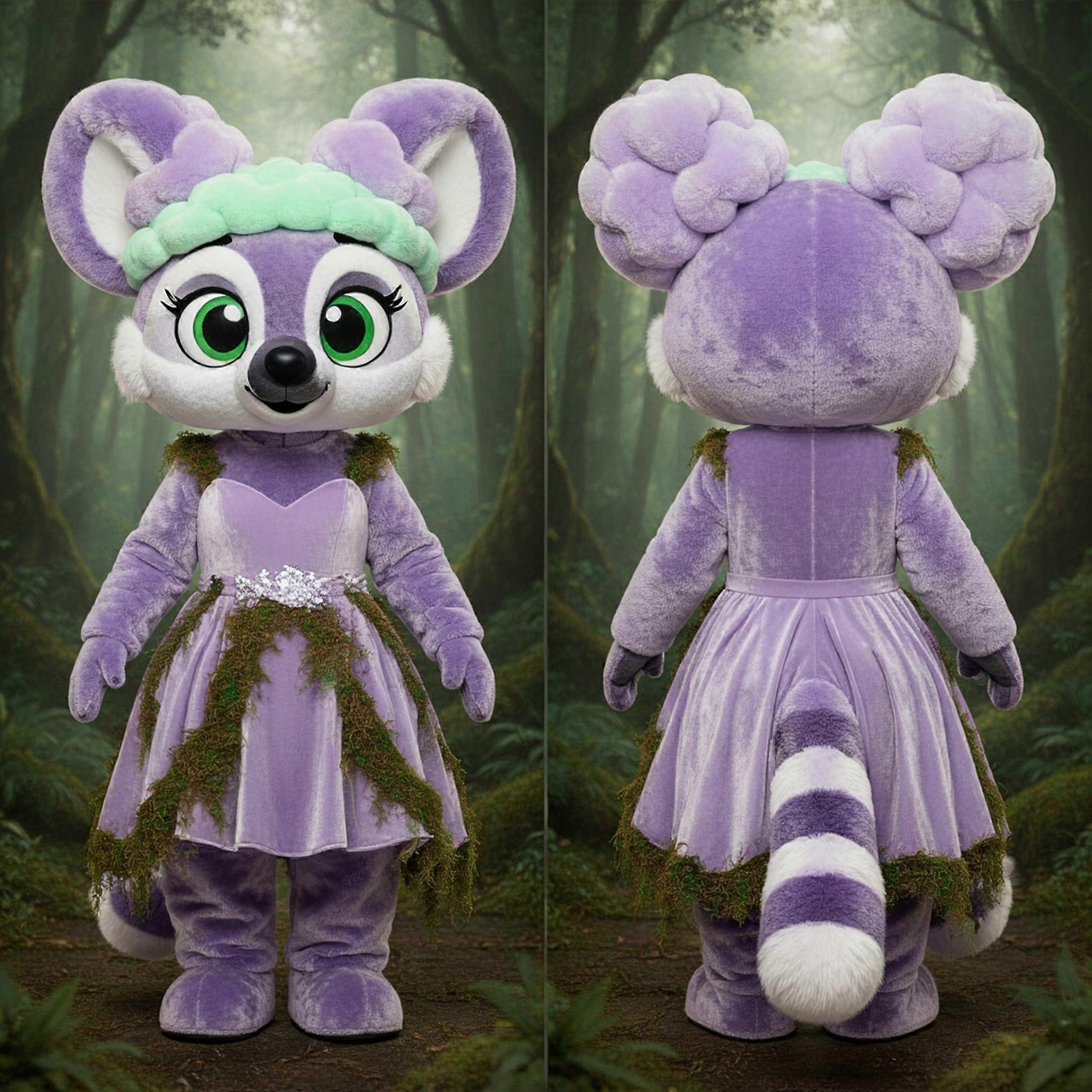 MASTICOT Lavender Plush Lemur Mascot