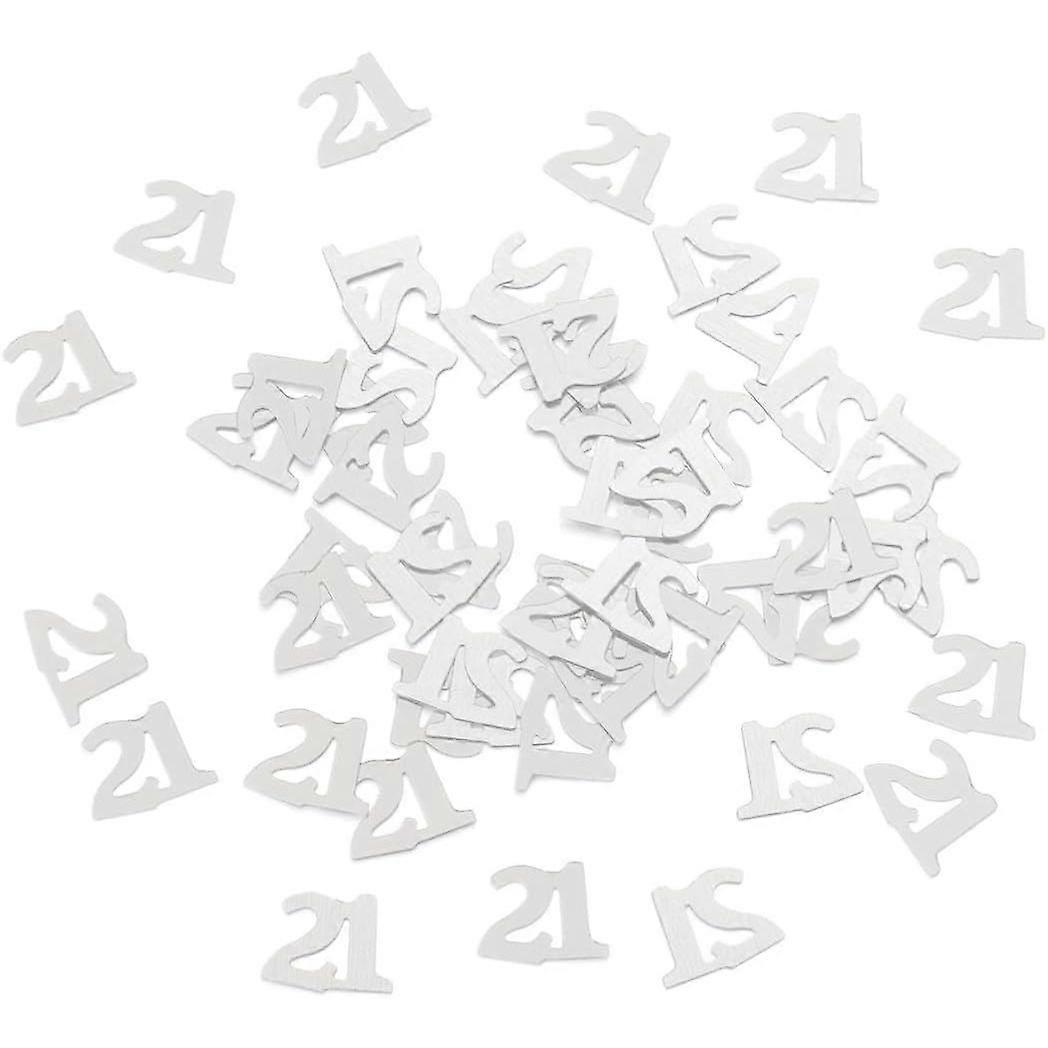 1200pcs Silver Number 21 Confetti Table Decoration