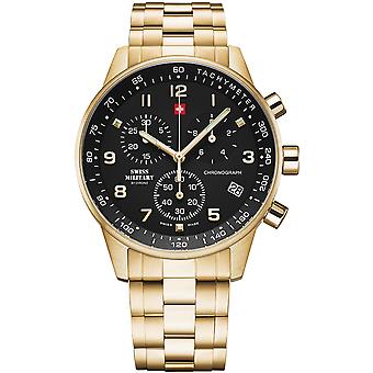 Swiss Military Quartz Analog Man Watch with SM34012.12 Stainless Steel Bracelet