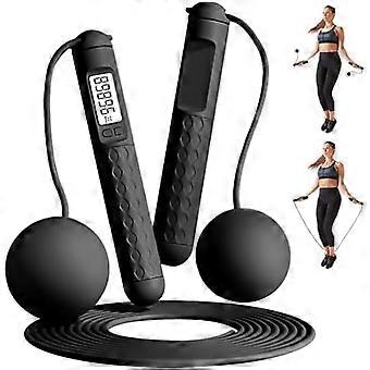 Cordless Jump Rope with Counter, Adjustable Weighted Skipping Rope with Ball Bearings & Anti-Slip Handles for Fitness Workout Training Boxing fyt