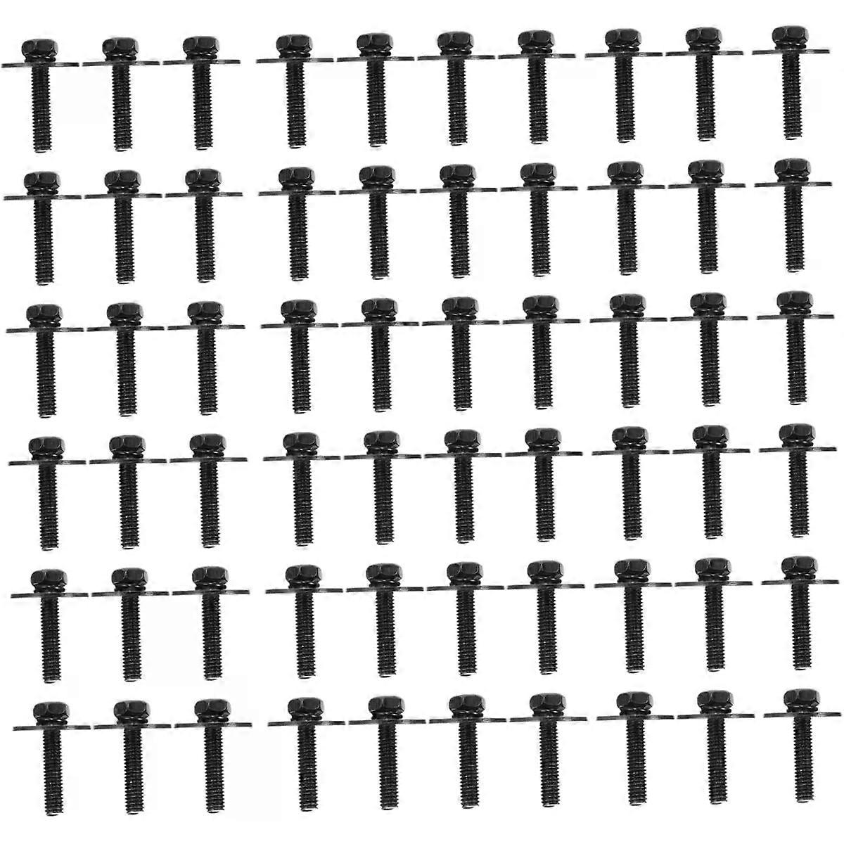 Black Metal Drum Screws Replacement Set 100pcs with Washers