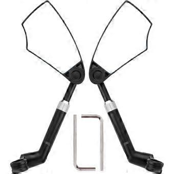 360° Rotatable Telescopic Bicycle Rearview Mirror, High Definition Explosion-Proof Rearview Mirror (White Glass Mirror)